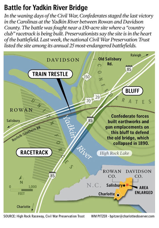 Map | Battle at Yadkin River Bridge